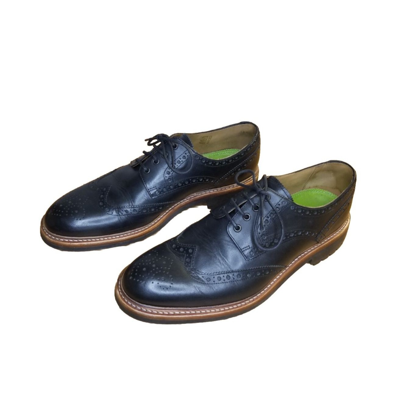 Oliver Sweeney Meadows Men Uk Size 11 Black Leather Wingtip Dress Shoe Excellent — image 3 of 6